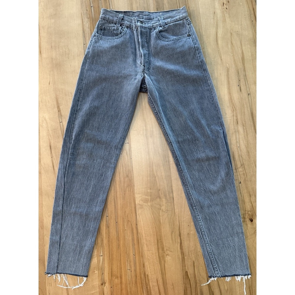 Vintage Levis 701 Womens Student Fit Charcoal Textured Tag 28x34 Actual 26x27 - Picture 1 of 15